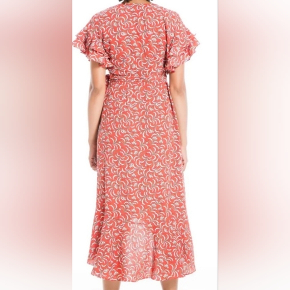 Max Studio Ruffle Wrap Dress Size L - Picture 2 of 10